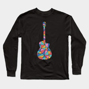 Geometric Colorful Acoustic Guitar Long Sleeve T-Shirt